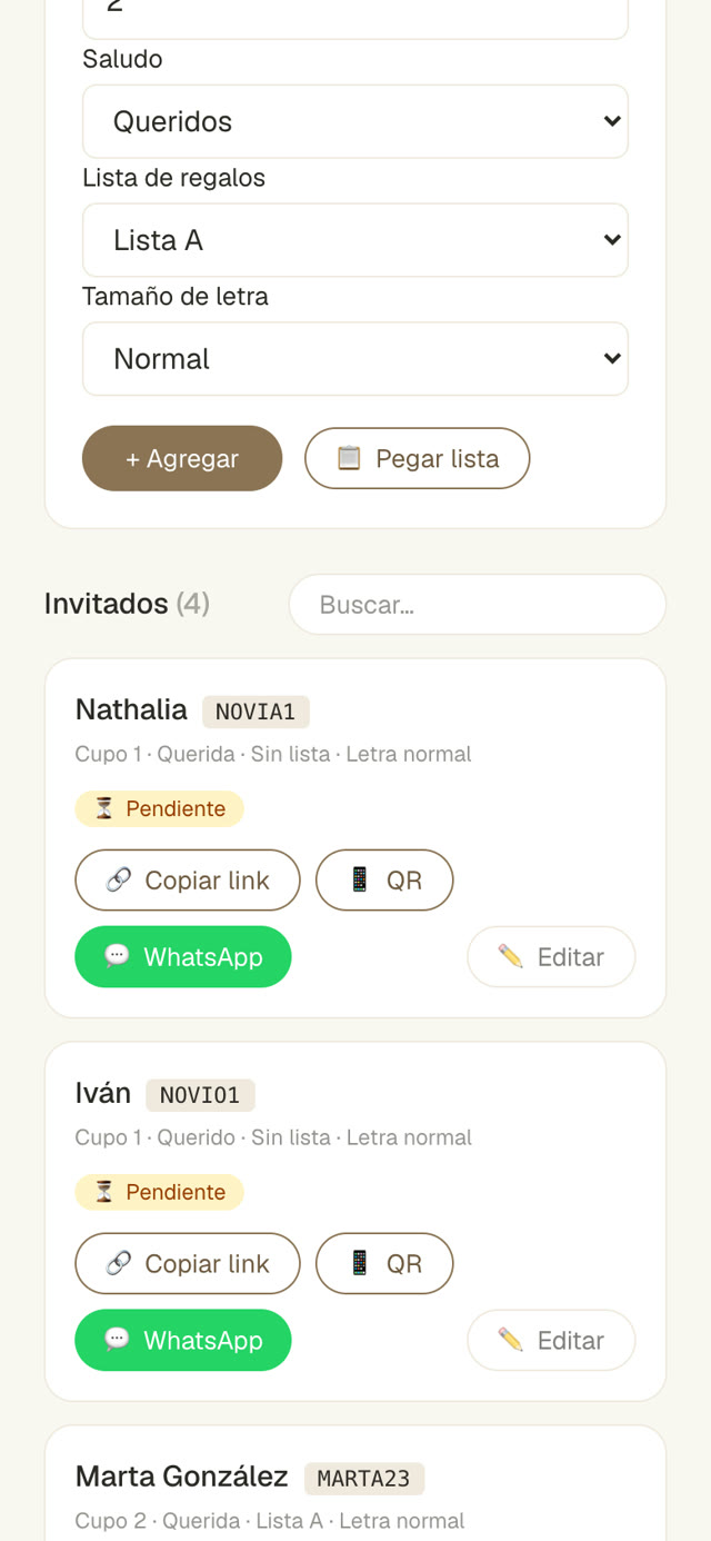 Tu lista, sin planillas